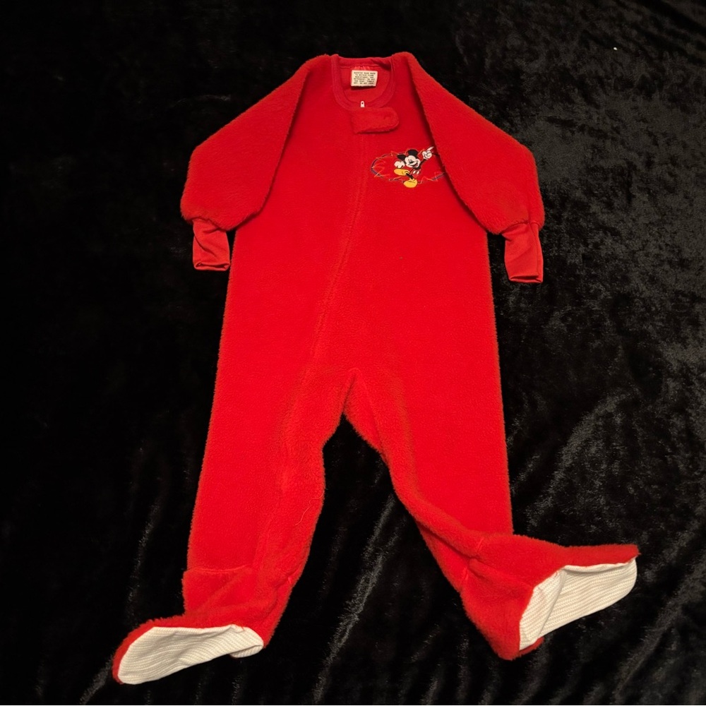 Kids 3T Vintage 80s Mickey Mouse Onesie PJs